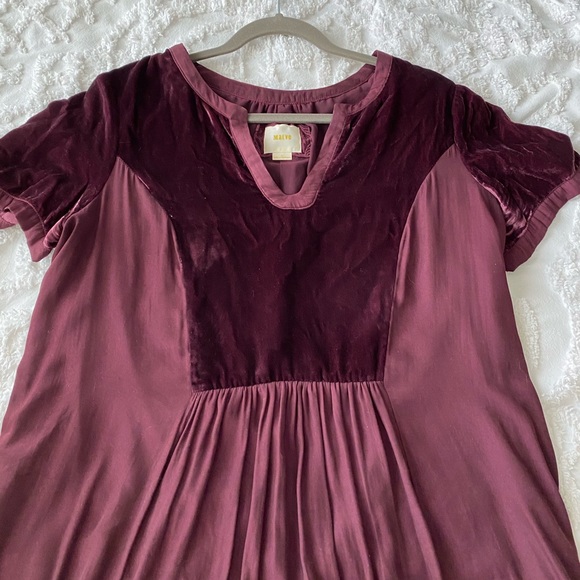Anthro Burgundy Maeve Tshirt Dress - Picture 3 of 4